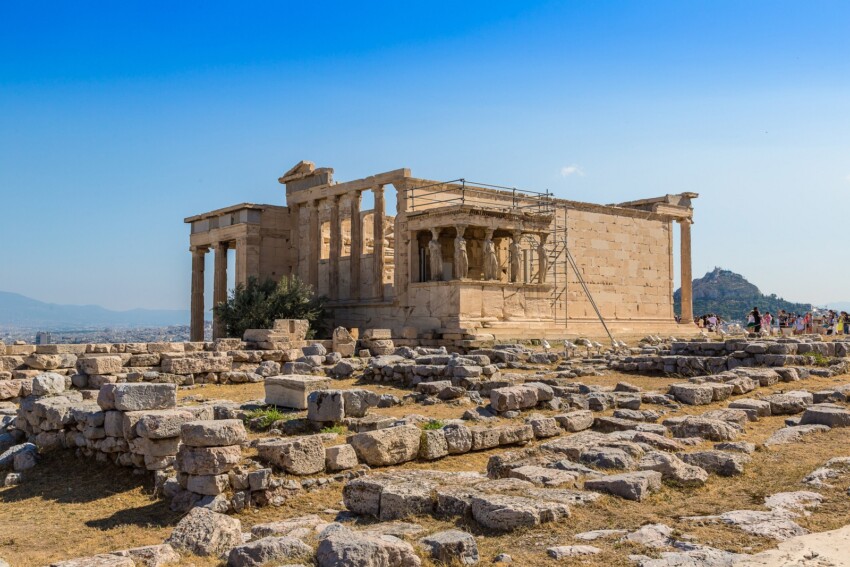 Erechtheion and Caryatids on the Acropolis of Athens